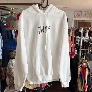 White Hoodie with Graphic Print
